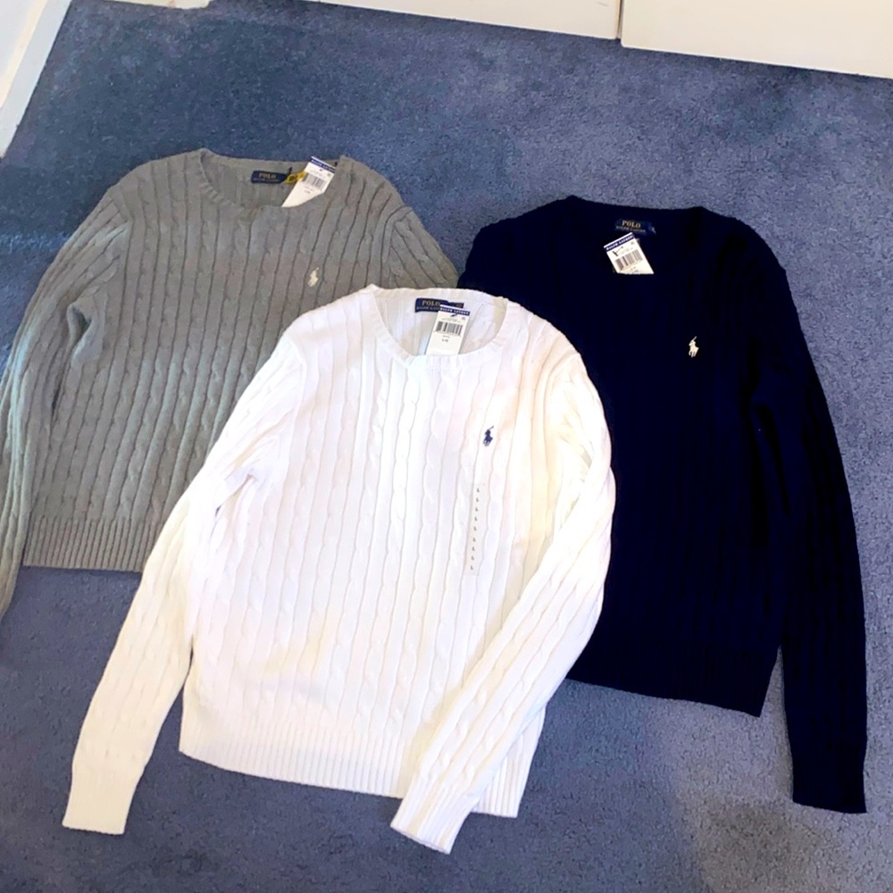 A Bundle Deal🔥 Brand New 3 Ralph Lauren Cozy Sweaters. Fall is coming soon 🍁🍂